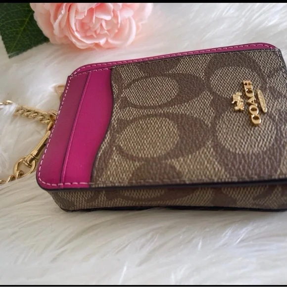 Coach Fuchsia and Tan Card Wallet Bundle & SAVE - Picture 5 of 6